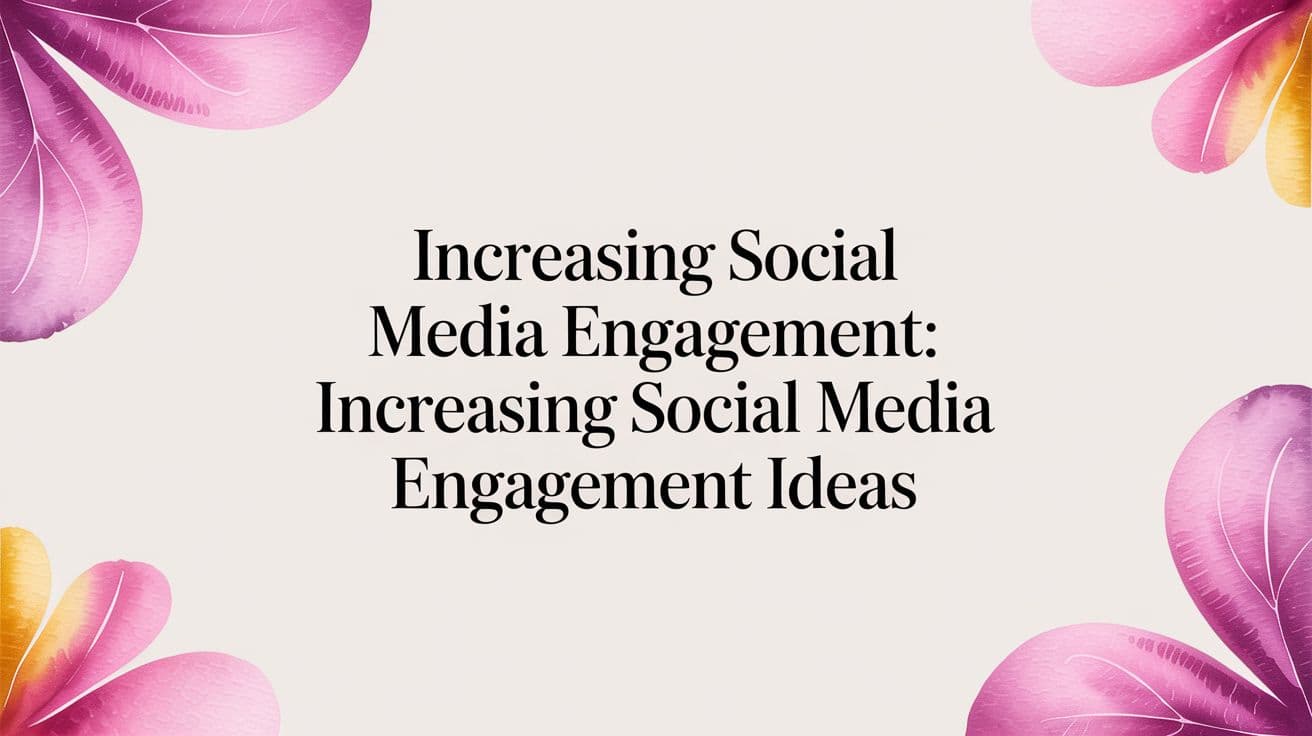 Increasing Social Media Engagement: increasing social media engagement ideas