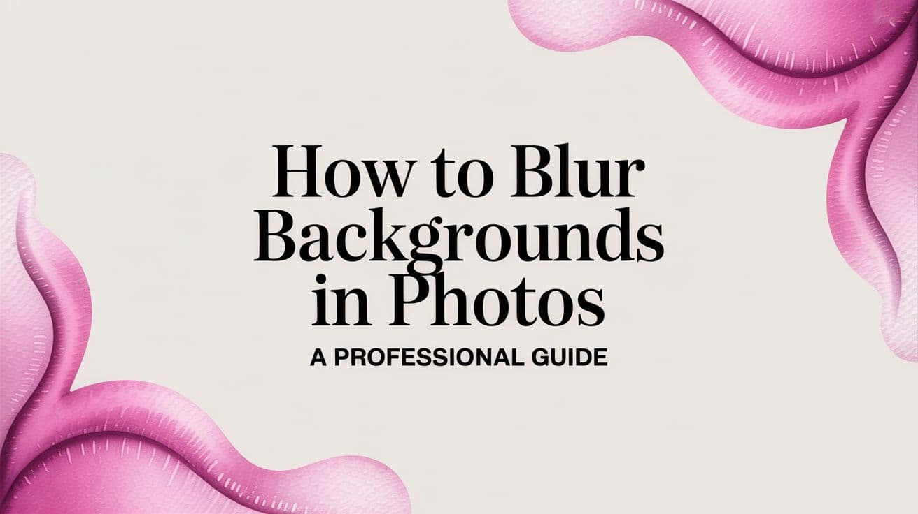 How to Blur Backgrounds in Photos A Professional Guide