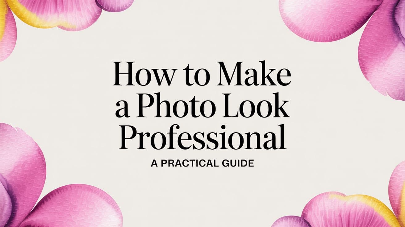 How to Make a Photo Look Professional A Practical Guide