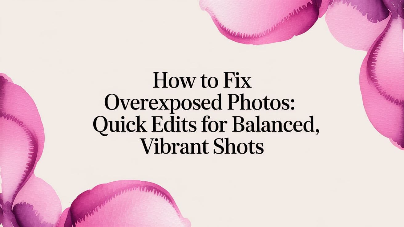 How to fix overexposed photos: Quick edits for balanced, vibrant shots