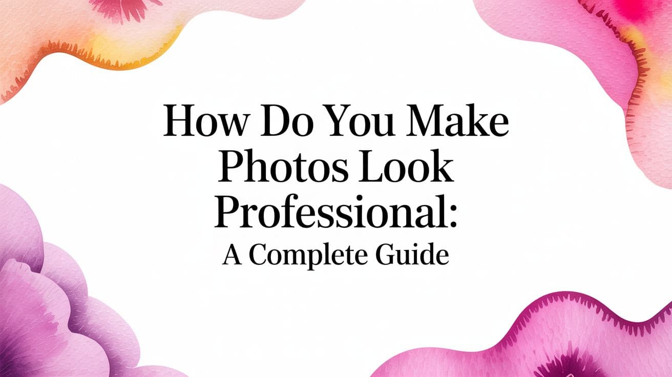 How Do You Make Photos Look Professional: A Complete Guide